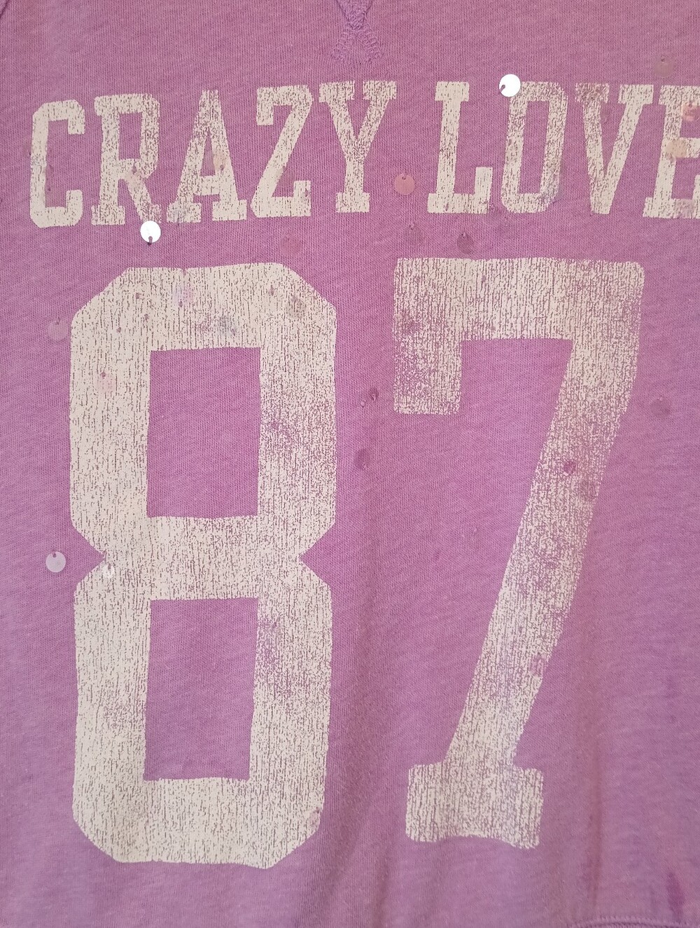Aeropostle'Pink 'Crazy Love 87' Graphic Cropped Sweatshirt